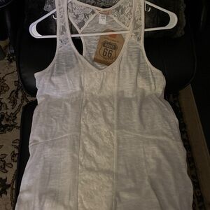 Route 66 Women's Ivory Lace Tank Top new with tag